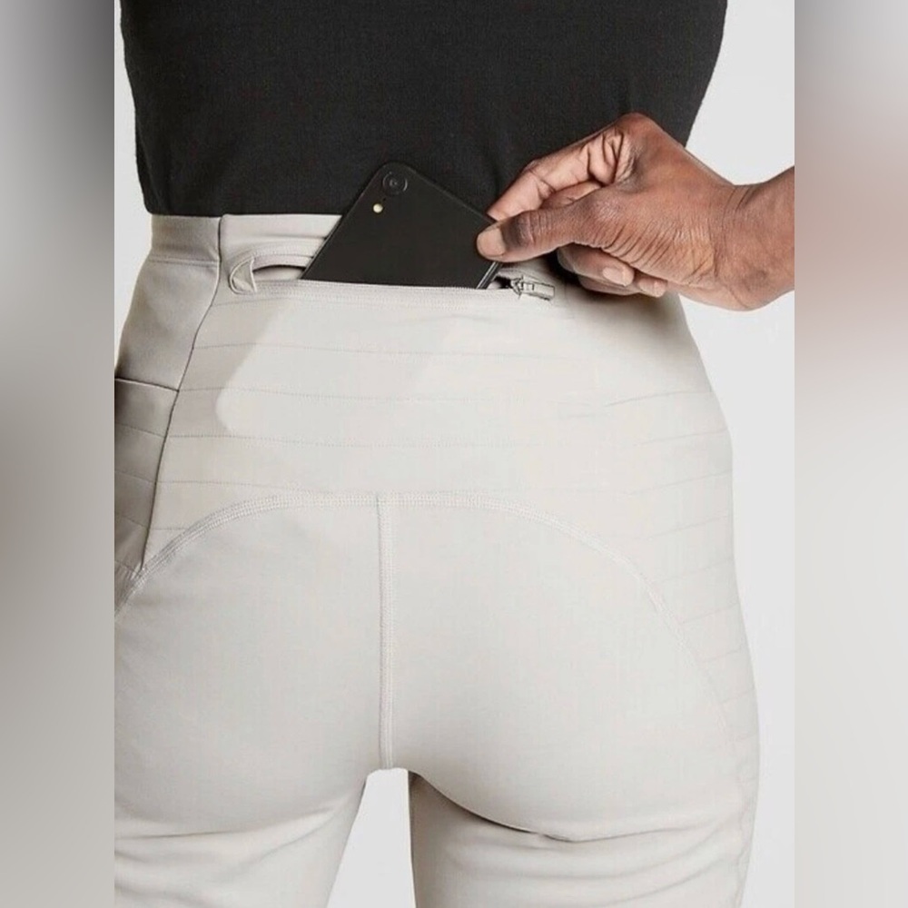 Athleta Peak Hybrid Fleece Tight In Birch Grey Size XXS - Picture 3 of 8